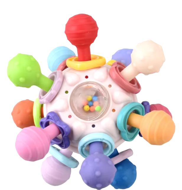 Dentiloo - Balle Hochet de Dentition Sensorielle pour Bébé