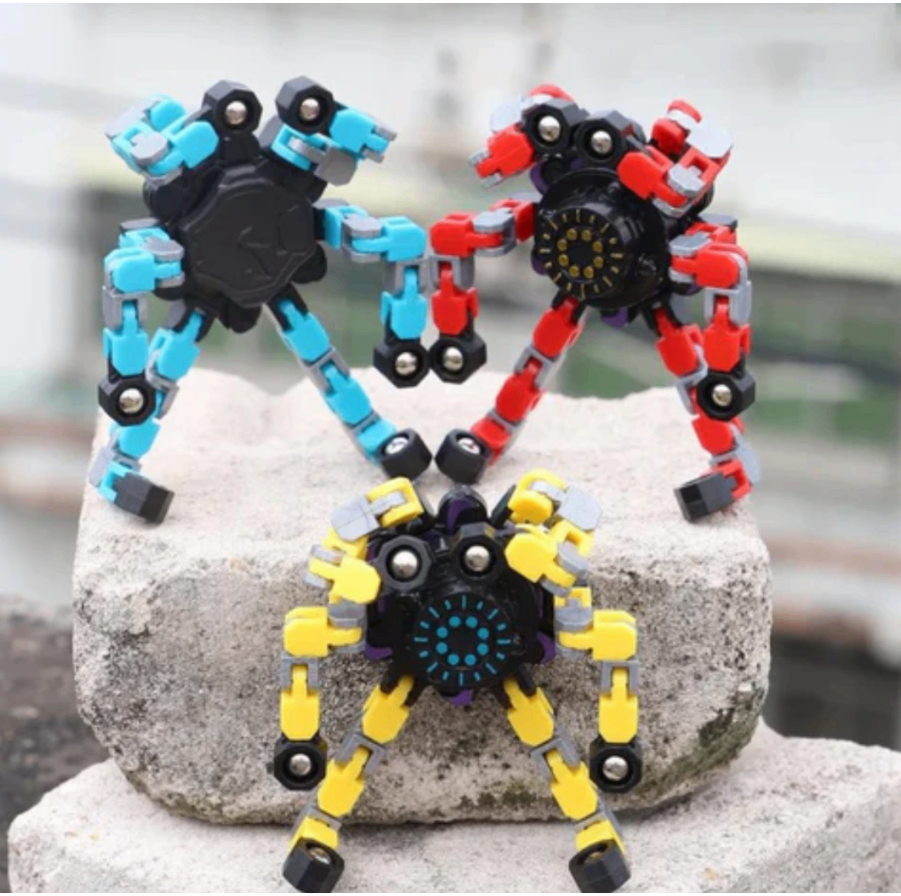 Spinobot 3-en-1 : Toupie Transformable & Robot -Aversati™ (Pack de 3 Toupies)